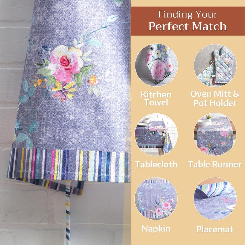 Maison d' Hermine Apron for women 100% Cotton 27.50"x31.50" 1 Piece Adjustable Neck Strap & long ties Apron Men, Chef, Wedding, Cooking, Server Spring/Summer (Sweet Rose Lavender - Lush) - Image 5